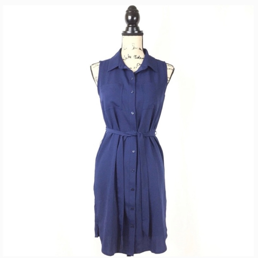 ✨ Adrienne Vittadini blue button down dress | sz 6
